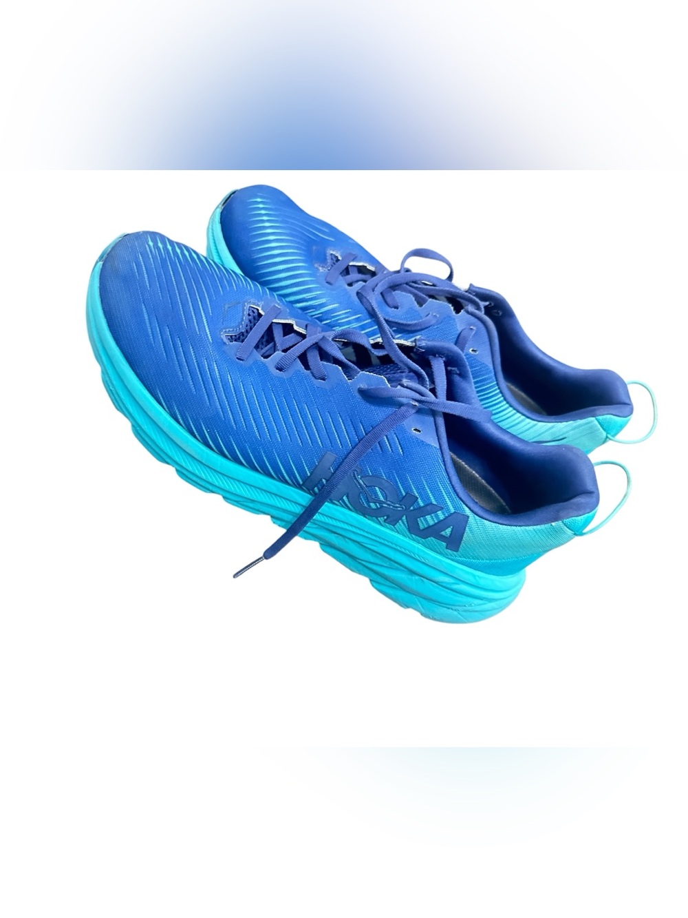 Hoka Blue and Teal Running Shoes